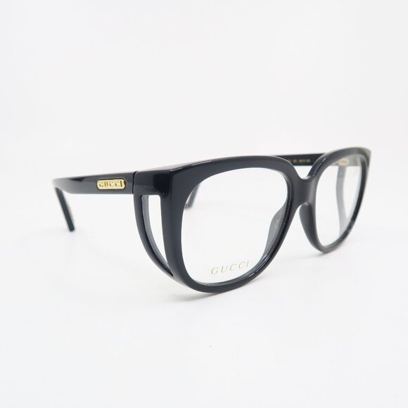 Gucci GG0470O 001 56mm Black with Lateral Wings, New Women's Eyeglasses Frames. - Picture 3 of 9